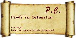 Piváry Celesztin névjegykártya
